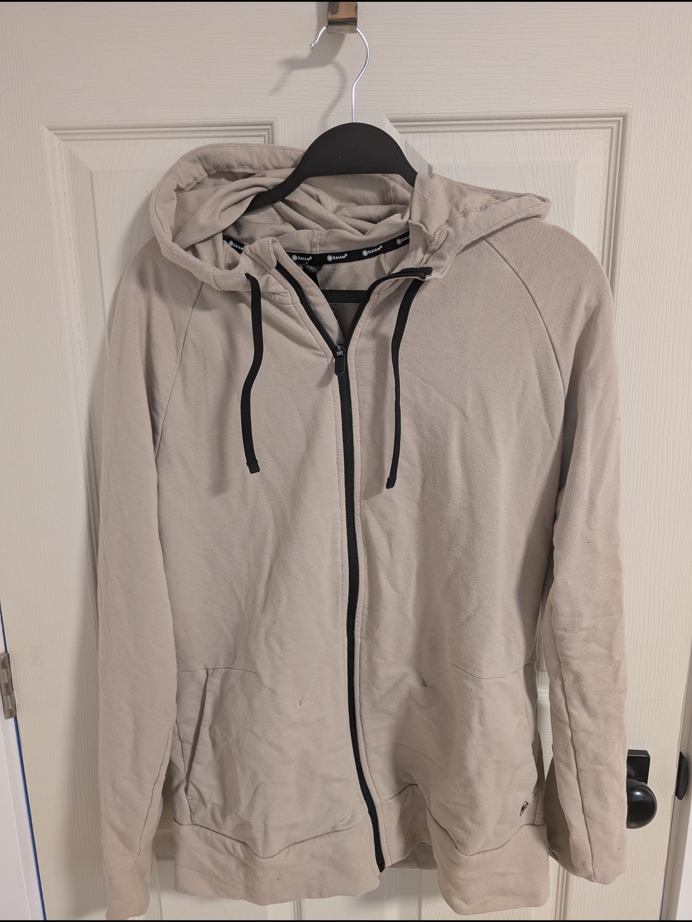 GAIAM Men's Light Taupe Zip-Up Hoodie Jacket